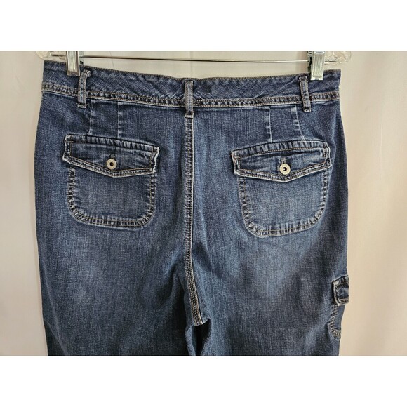 Chico's Platinum Capri Womens Blue Denim Capris Size 2 - Picture 4 of 8